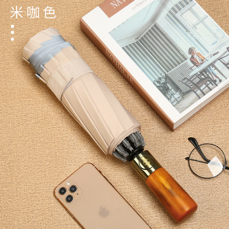 New Bronze Wire Drawing Reverse Automatic Sunny Umbrella Reverse Umbrella Folding Men&amp;amp;#039;s And Women&amp;amp;#039;s Business Plus Printed Logo Advertising Umbrella
