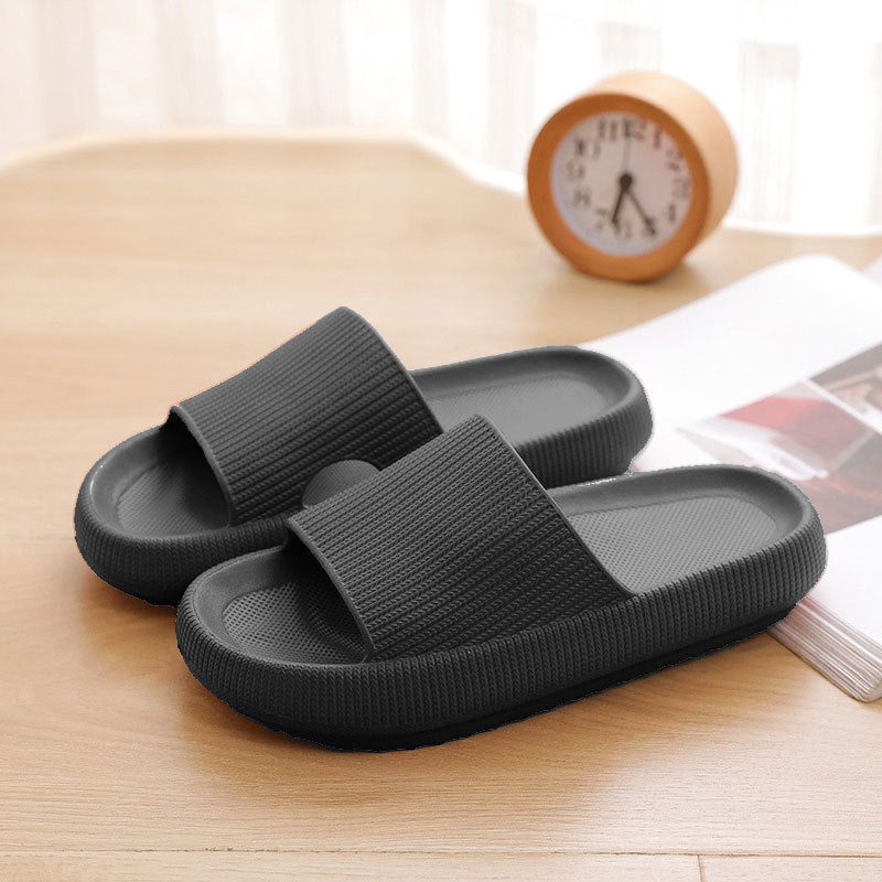 New 4CM Thick-soled Sandals And Slippers For Women Summer Indoor And Outdoor Home Stepping On Feces Feeling Bathing Couple Men&amp;#039;s Heightened Rubber And Plastic Sandals
