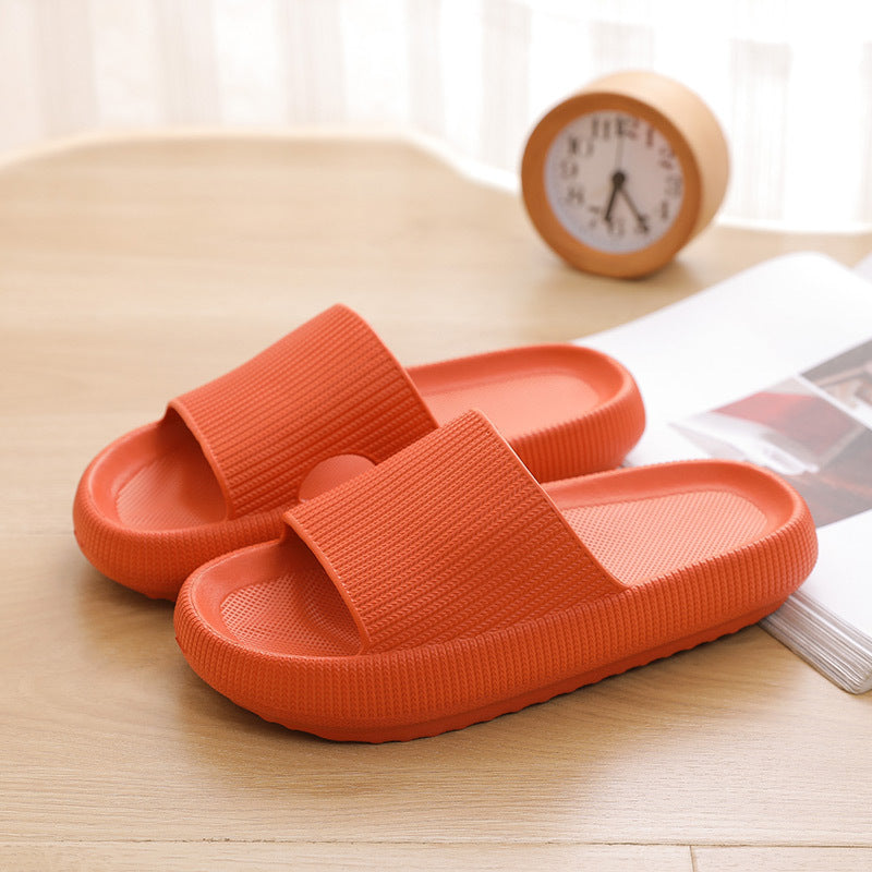 New 4CM Thick-soled Sandals And Slippers For Women Summer Indoor And Outdoor Home Stepping On Feces Feeling Bathing Couple Men&amp;#039;s Heightened Rubber And Plastic Sandals