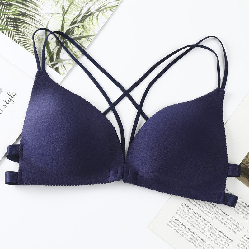 French Triangle Cup Multi-color Sponge Pad One Size Wrapped Chest No Steel Ring Tube Top Sling Palm Rest Bra Underwear