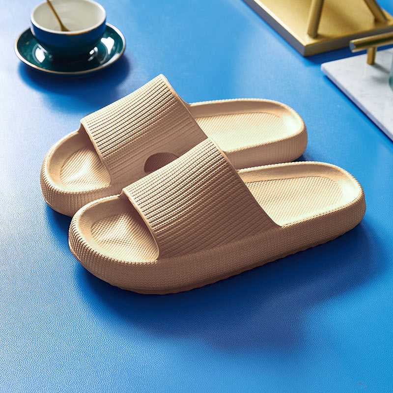 New 4CM Thick-soled Sandals And Slippers For Women Summer Indoor And Outdoor Home Stepping On Feces Feeling Bathing Couple Men&amp;#039;s Heightened Rubber And Plastic Sandals
