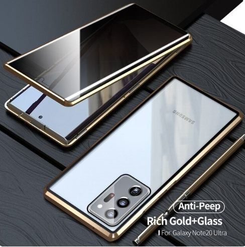 Samsung S23Ultra Anti-peep Magneto Mobile Phone Case S22U/A54 All-inclusive Magnetic Metal Protective Cover