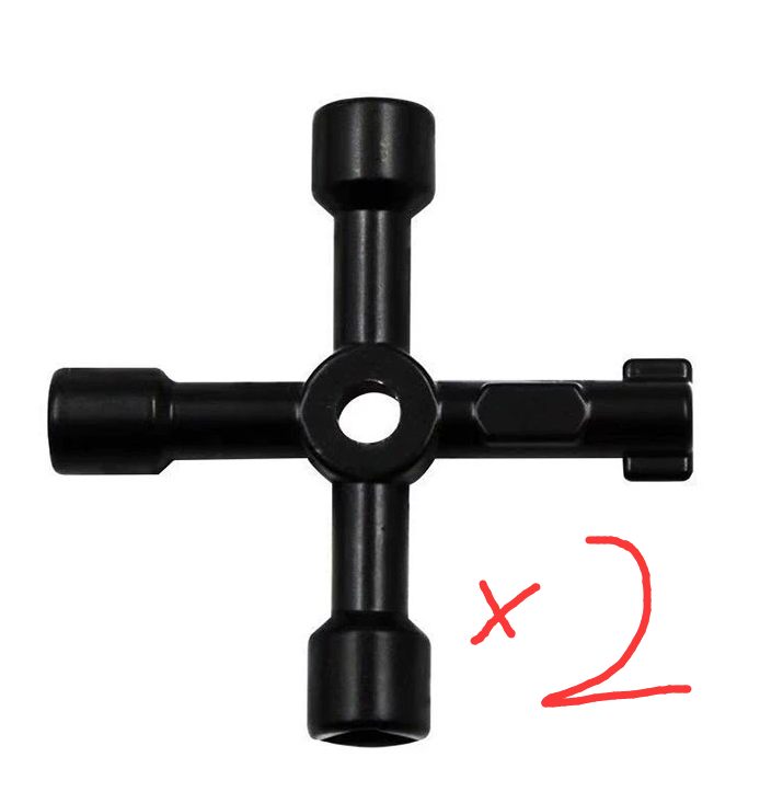 Triangular Key Wrench In Multi-function Electric Control Cabinet Elevator Water Meter Valve Square Hole Round Hole Key Tool