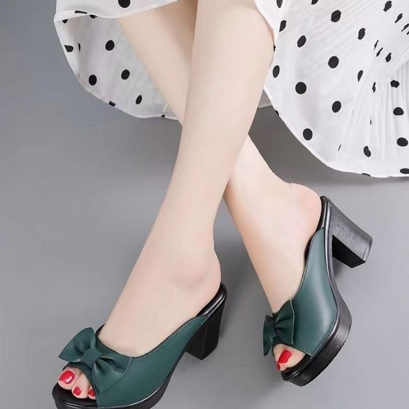 New Summer Flat Slippers Women Butterfly-knot Black White Flip Flops Thick Sole Mules Casual Comfort Slides Woman Sandalias