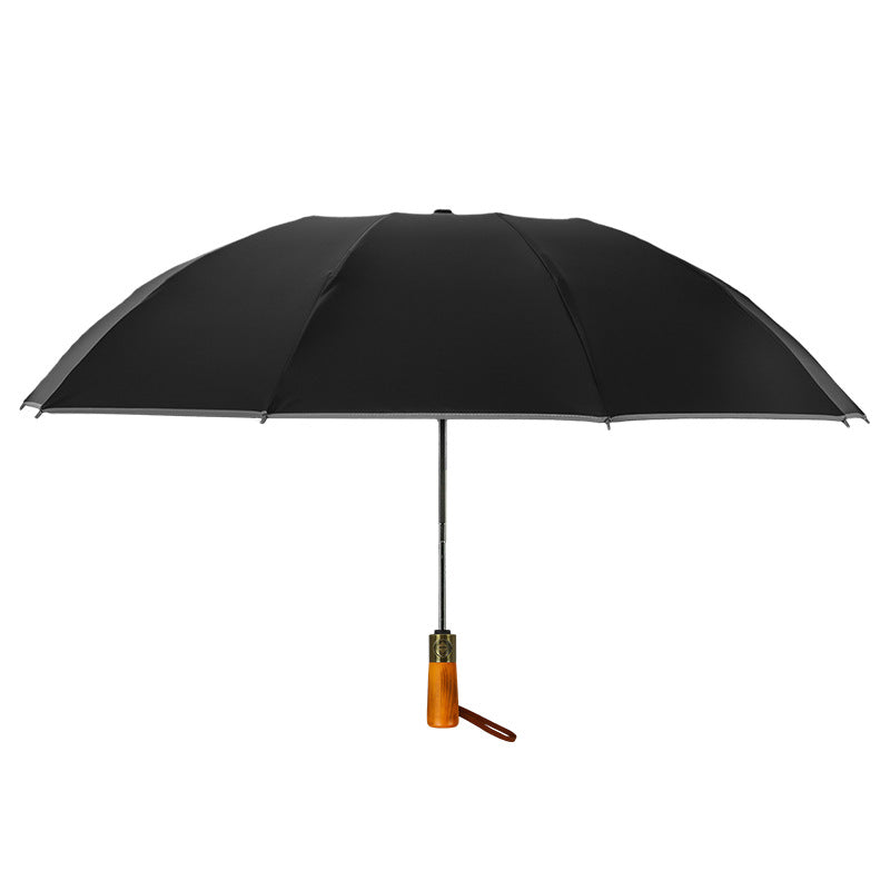 New Bronze Wire Drawing Reverse Automatic Sunny Umbrella Reverse Umbrella Folding Men&amp;amp;#039;s And Women&amp;amp;#039;s Business Plus Printed Logo Advertising Umbrella