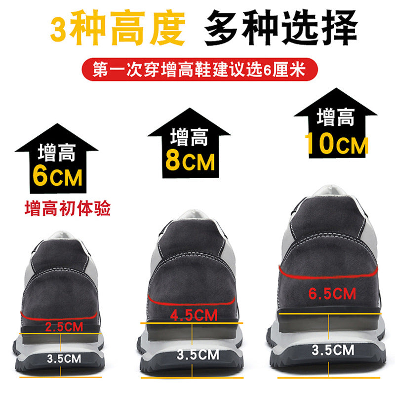 Spring And Summer New Height-increasing Shoes Men's 10cm Casual Invisible Inner Heightening Men's Shoes Thick-soled Small Sports Shoes