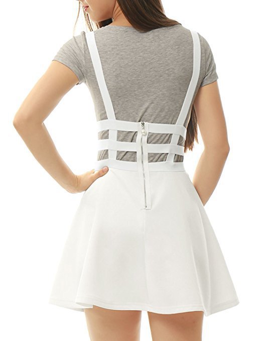 Version Hollow Mesh A-line Skirt Strap Student Skirt
