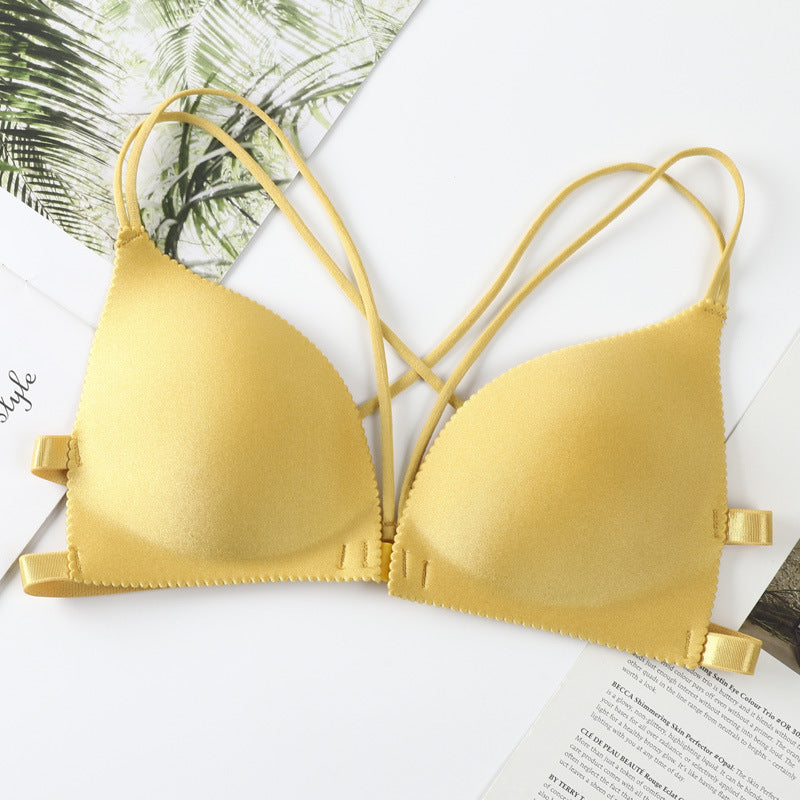 French Triangle Cup Multi-color Sponge Pad One Size Wrapped Chest No Steel Ring Tube Top Sling Palm Rest Bra Underwear