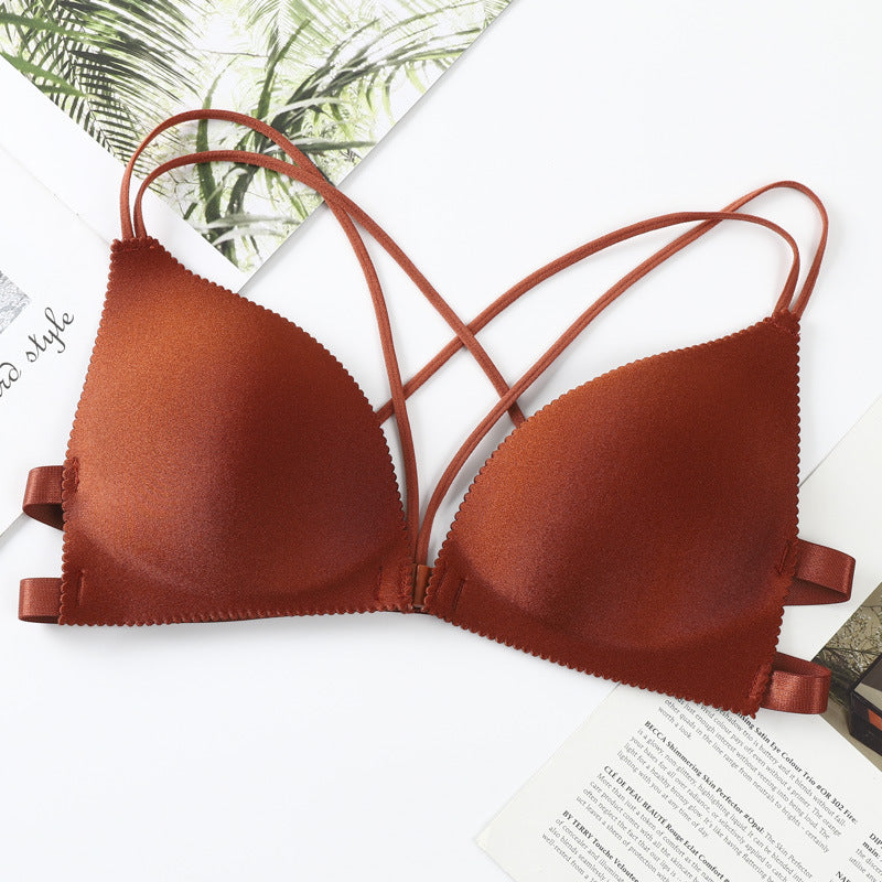 French Triangle Cup Multi-color Sponge Pad One Size Wrapped Chest No Steel Ring Tube Top Sling Palm Rest Bra Underwear