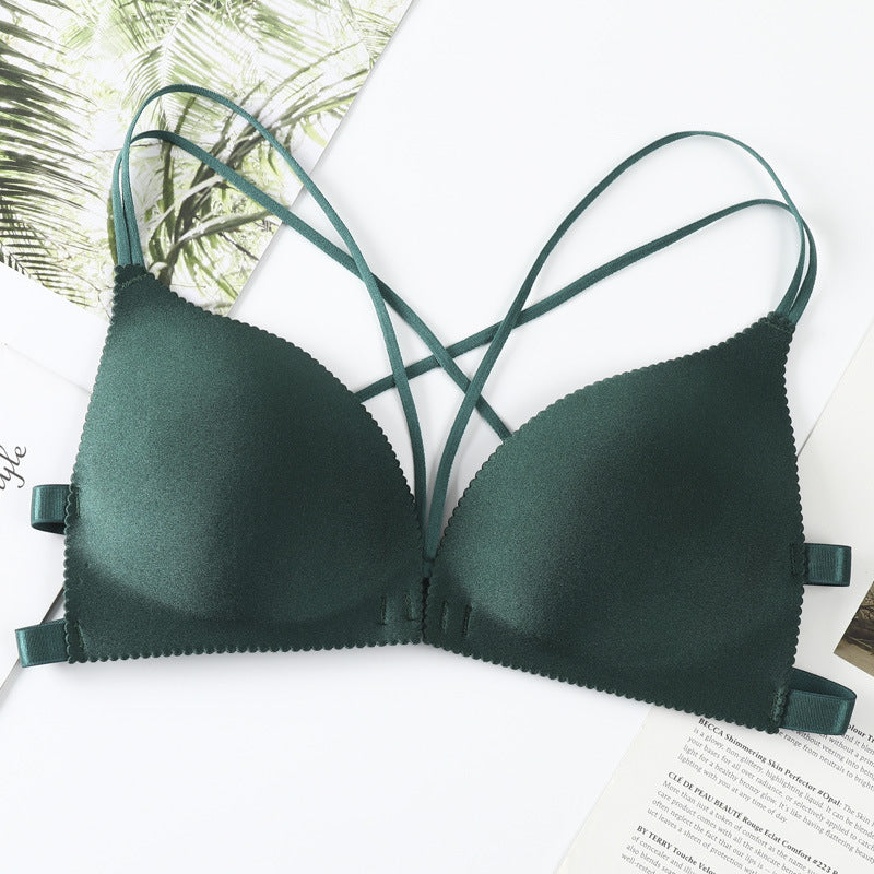 French Triangle Cup Multi-color Sponge Pad One Size Wrapped Chest No Steel Ring Tube Top Sling Palm Rest Bra Underwear