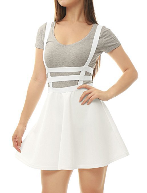 Version Hollow Mesh A-line Skirt Strap Student Skirt