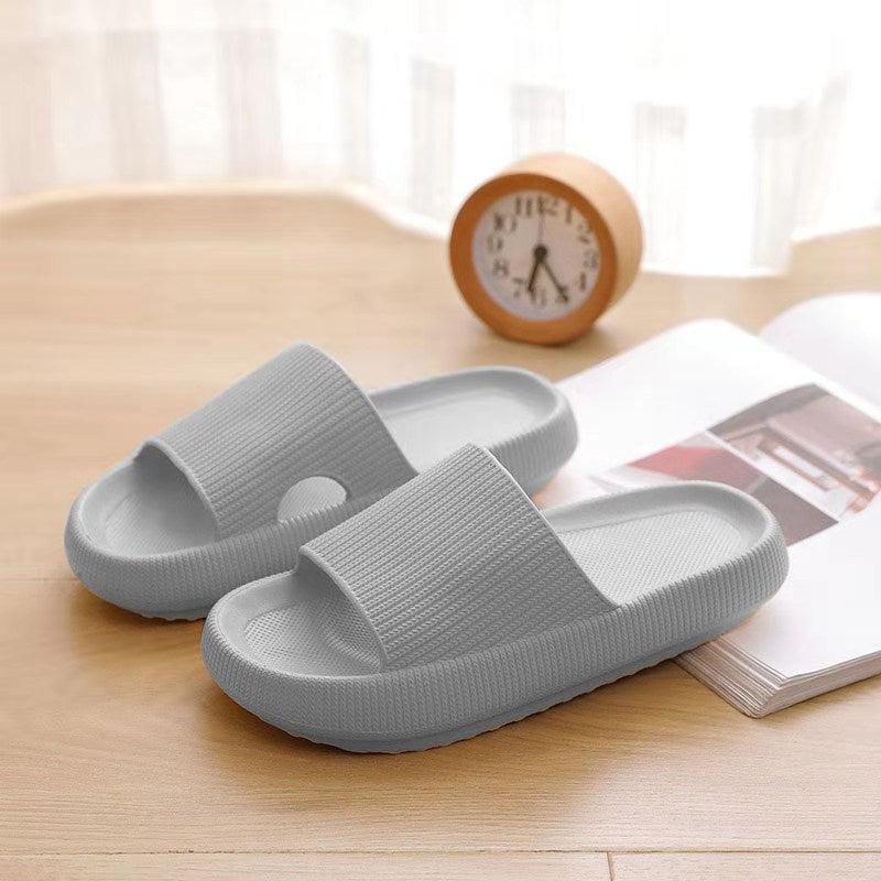 New 4CM Thick-soled Sandals And Slippers For Women Summer Indoor And Outdoor Home Stepping On Feces Feeling Bathing Couple Men&amp;#039;s Heightened Rubber And Plastic Sandals