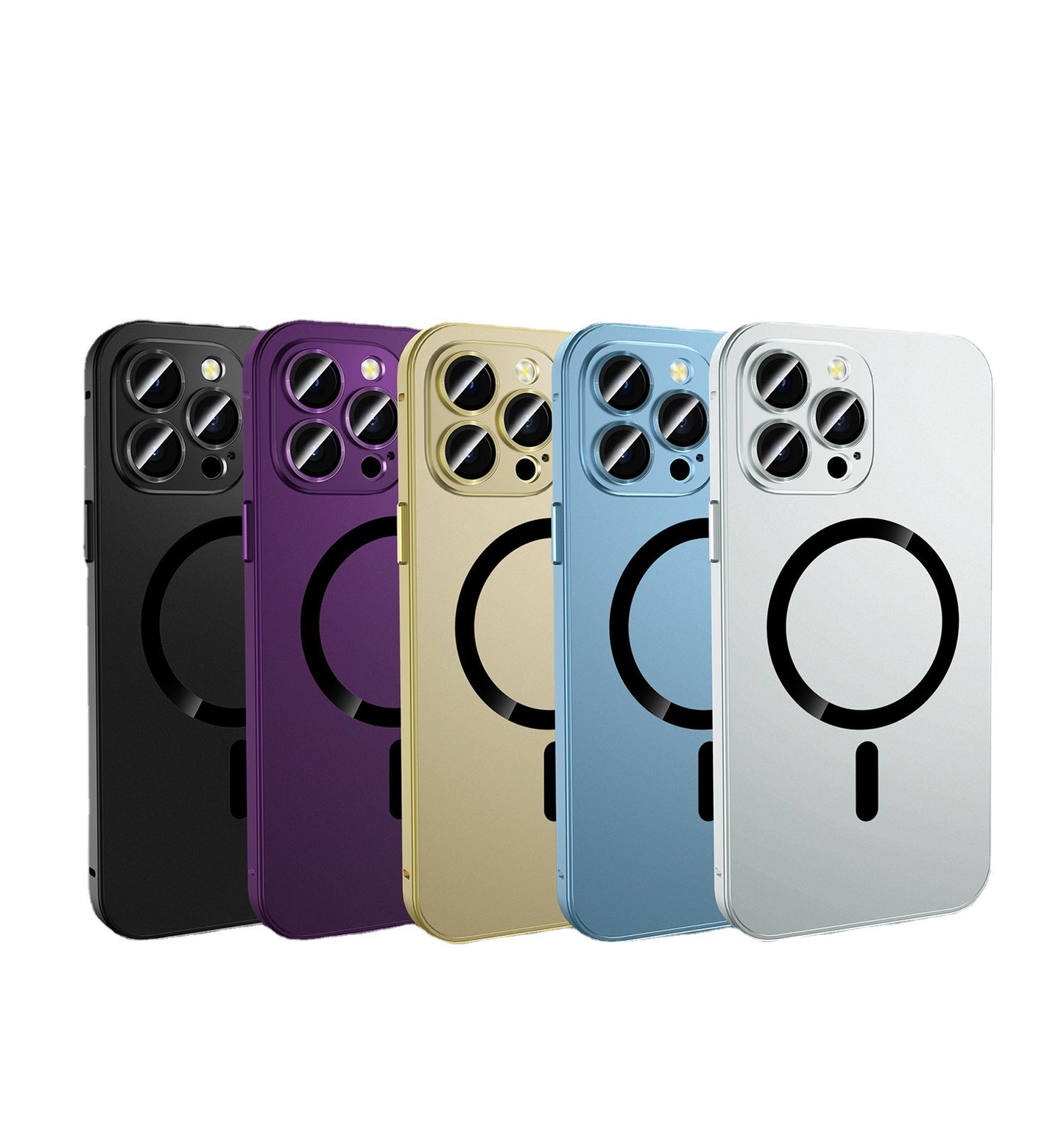 Magnetic Suction Mobile Phone Case 12 Buckle Metal Frame Apple 13 All-inclusive Lens Film PC Hard Case