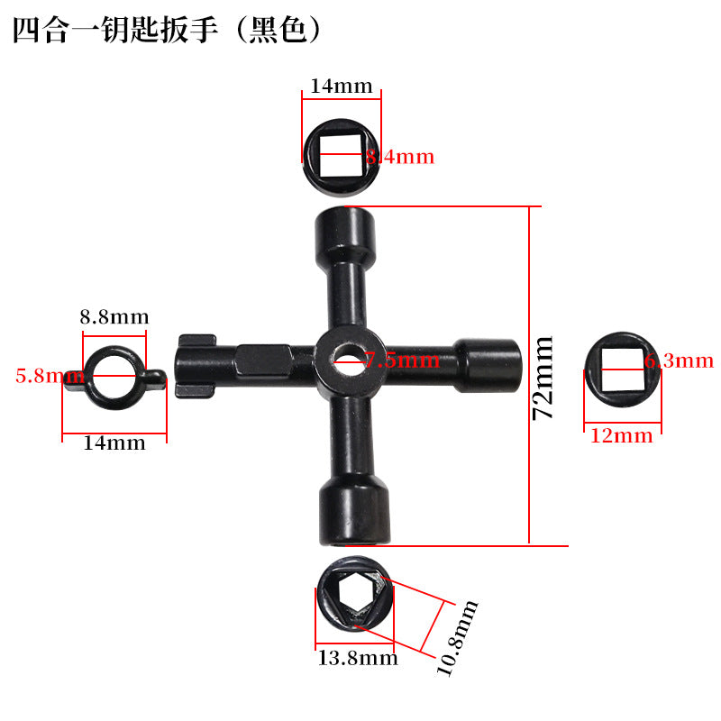 Triangular Key Wrench In Multi-function Electric Control Cabinet Elevator Water Meter Valve Square Hole Round Hole Key Tool