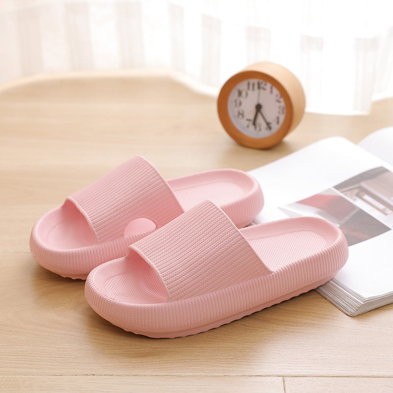 New 4CM Thick-soled Sandals And Slippers For Women Summer Indoor And Outdoor Home Stepping On Feces Feeling Bathing Couple Men&amp;#039;s Heightened Rubber And Plastic Sandals