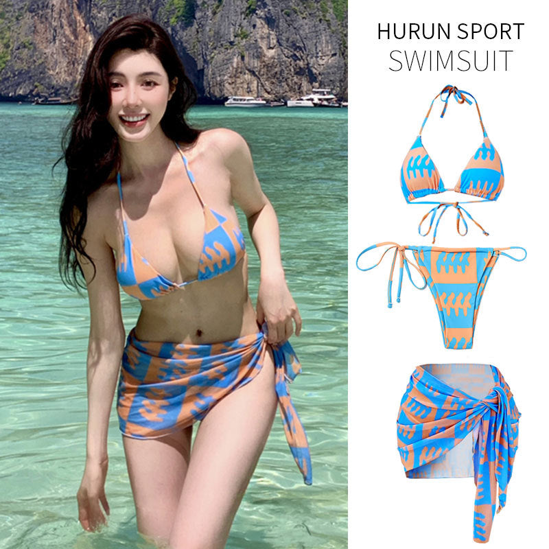 Bikini Sexy Hot Girl Split Swimsuit Female Hot Spring Vacation Photo Swimsuit Three-piece Set