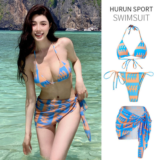 Bikini Sexy Hot Girl Split Swimsuit Female Hot Spring Vacation Photo Swimsuit Three-piece Set