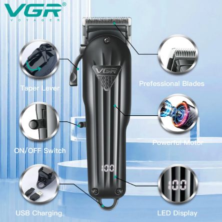 VGR Hair Clipper Professional Hair Cutting Machine Hair Trimmer Adjustable Cordless Rechargeable V 282